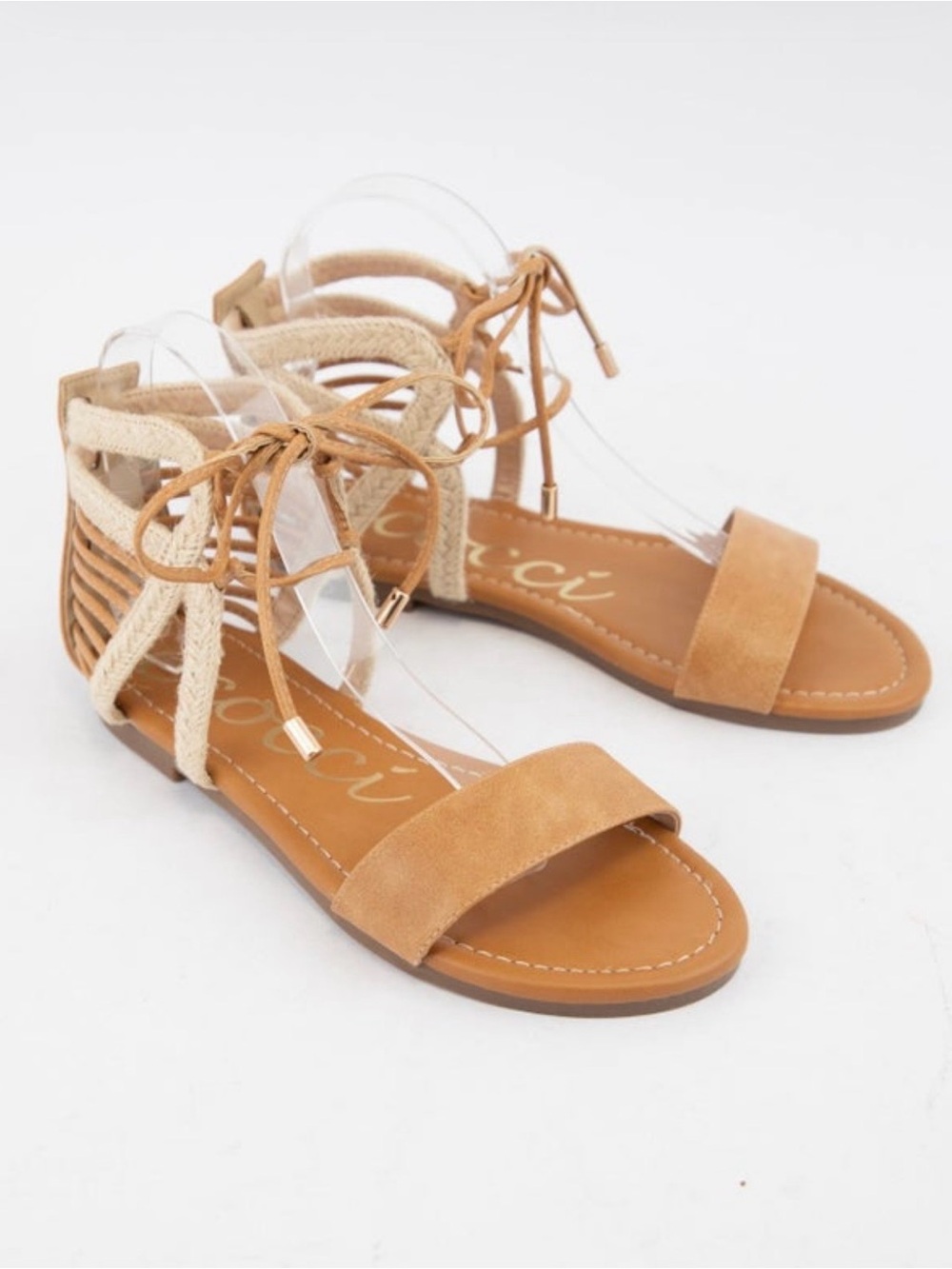 Women’s Tan Lace-Up Gladiator Sandals